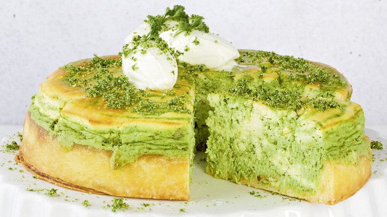 Gâteau vert au fromage blanc