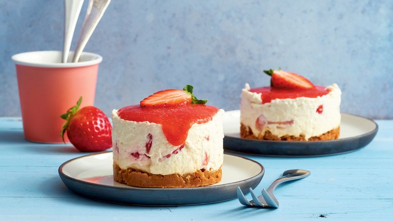 Cheesecakes aux fraises sans cuisson