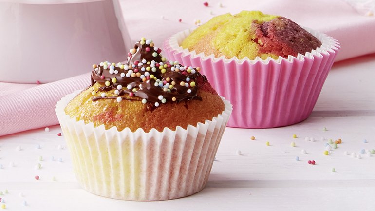 Muffins multicolores